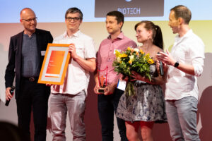 Gewinnerteam ESTER in der Kategorie Idee während der Leipziger Gründungsnacht 2022